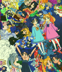 Rule 34 | 0 0, 1990s (style), 2girls, :d, ;), absolutely everyone, alternate hair color, armpits, arms behind back, artist name, backpack, bag, bare shoulders, bishoujo senshi sailor moon, black dress, black footwear, black shirt, black skirt, black socks, blue bow, blue dress, blue eyes, blue footwear, blue hair, blue legwear, blue neckwear, blue skirt, blue sky, blue sweater, blush, blush stickers, boots, bow, bowtie, brushing hair, buttons, casual, clenched hands, closed eyes, closed mouth, cloud, collarbone, collared shirt, colorful, commentary, cosplay, crescent, crescent earrings, crescent facial mark, dark-skinned female, dark skin, double bun, double v, dress, earrings, elbow gloves, evening gown, everyone, expressionless, eye contact, facial mark, forehead mark, frilled dress, frills, full body, gloves, green bow, green dress, green neckwear, hair brush, hair bun, hand on own hip, highres, holding hands, hug, interlocked fingers, japanese clothes, jewelry, jitome, juliet sleeves, kimono, knee boots, kneehighs, layered sleeves, lisginka, long hair, long sleeves, looking at another, looking back, mary janes, multiple girls, multiple views, necktie, nehelenia (sailor moon), no socks, one eye closed, open mouth, orange bow, orange neckwear, orange sweater, own hands together, pantyhose, parted bangs, pink dress, pink footwear, pink shirt, playing with own hair, pleated skirt, pocket, pointy ears, princess serenity, profile, puffy long sleeves, puffy sleeves, purple dress, raised fists, randoseru, red bow, red neckwear, red skirt, retro artstyle, ribbed sweater, sailor senshi, unofficial sailor senshi uniform, sash, school uniform, serafuku, shirt, shoes, short sleeves, silver hair, skirt, skull print, sky, sleeveless, smile, socks, solid oval eyes, standing, strapless, strapless dress, striped clothes, striped legwear, striped pantyhose, stud earrings, sweater, sweater vest, t-shirt, tsukino usagi, turtleneck, turtleneck sweater, twintails, upside-down, v, v arms, white gloves, white shirt, wing collar, yellow bow, yellow footwear, yellow neckwear