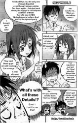 Rule 34 | 1boy, 1girl, :d, comic, english text, greyscale, hard-translated, lore factor&#039;s high school, monochrome, open mouth, smile, speech bubble, talking, thai text, third-party edit