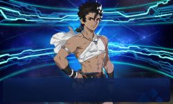Rule 34 | 1boy, april fools, azusa (hws), belt, berserker (lostbelt), black hair, commentary request, fake screenshot, fate/grand order, fate/stay night, fate (series), heracles (fate), jewelry, male focus, necklace, ponytail, pouch, red eyes, smile, upper body, aged down