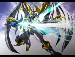 Rule 34 | armor, digimon, digimon (creature), imperialdramon, imperialdramon paladin mode, solo, sword, tail, weapon, wings