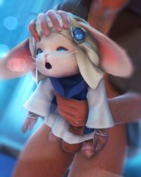Rule 34 | 1boy, 1girl, ahegao, bad tag, blue eyes, bottomless, clothed female nude male, clothed sex, final fantasy, final fantasy xiv, furry, hat, head grab, holding, holding hips, interspecies, livingway, loporrit, moaning, nude, open mouth, plumage, rabbit ears, sex, size difference, testicles, vaginal, whiskers, white fur