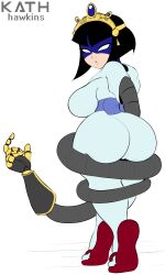 Rule 34 | 1girl, android, ass, breasts, highres, huge ass, kath hawkins, large breasts, robot, the ninja warriors, thick thighs, thighs, third-party edit, yaksha (the ninja warriors)