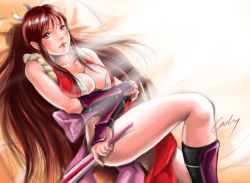 Rule 34 | 1girl, absurdres, brown hair, fatal fury, highres, shiranui mai, the king of fighters