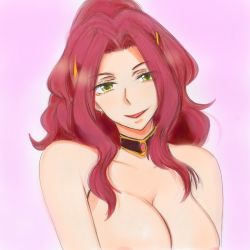 Rule 34 | 1girl, breasts, green eyes, highres, large breasts, long hair, malty s melromarc, nude, ponytail, red hair, smile, solo, tate no yuusha no nariagari
