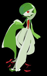 Rule 34 | 1girl, black background, bob cut, colored skin, creatures (company), female focus, flat chest, flower, full body, game freak, gardevoir, gen 3 pokemon, green hair, green skin, hair over one eye, hand up, highres, looking to the side, multicolored skin, nintendo, one eye covered, open mouth, pokemon, pokemon (creature), red eyes, red flower, short hair, simple background, solo, standing, two-tone skin, white skin, zen (koko)