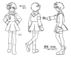 Rule 34 | angelic layer, monochrome, school uniform, serafuku, sketch, suzuhara misaki, thighhighs
