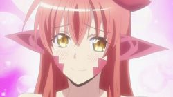 Rule 34 | 10s, 1girl, animated, animated gif, breasts, huge breasts, lamia, long hair, midriff, miia (monster musume), monster girl, monster musume no iru nichijou, nipples, pointy ears, red hair, yellow eyes