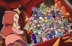 Rule 34 | 6+girls, :3, a hat in time, alternate costume, bow kid, cloak, dark-skinned female, dark skin, doorway, facial hair, goggles, hat kid, hood, looking at another, lying, mask, motor vehicle, multiple girls, multiple persona, mustache, mustache girl, on stomach, open mouth, oudon tue, pointing, scooter, smile, smug, standing, surprised, too many