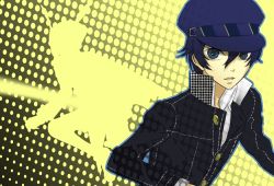 Rule 34 | 1girl, androgynous, atlus, bad id, bad pixiv id, blue eyes, blue hair, cabbie hat, female focus, hat, persona, persona 4, reverse trap, shirogane naoto, short hair, solo
