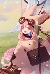 Rule 34 | 1girl, bag, buttons, fate/grand order, fate (series), habetrot (fate), hat, highres, hood, liorac, long hair, pink eyes, pink hair, pointy ears, satchel, staff