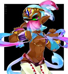 Rule 34 | 1boy, bare arms, bare pectorals, bare shoulders, belly, belly dancing, blue hair, bracelet, dark-skinned male, dark skin, half-closed eyes, highres, image sample, indian clothes, inkling player character, jewelry, looking at viewer, male focus, midriff, monster boy, navel, navel piercing, nintendo, pectorals, piercing, pink eyes, pointy ears, ponytail, simple background, sitting, sleeveless, smile, solo, splatoon (series), squid, tail, tentacle hair, twitter sample, unu 1028, wristband