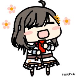 Rule 34 | 1girl, ahoge, animated, animated gif, closed eyes, happy, hongbao, lowres, open mouth, seseren, short hair