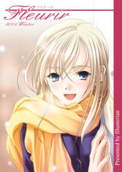Rule 34 | 00s, 1girl, 2004, aizawa kotarou, blonde hair, blue eyes, cover, cover page, lowres, luna (aizawa kotarou), open mouth, original, runa (aizawa kotarou), scarf, snowflakes, solo