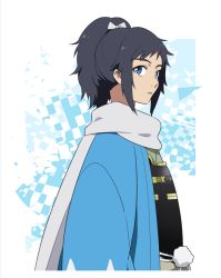 Rule 34 | 10s, 1672, 1boy, anime coloring, bad id, bad pixiv id, black hair, blue eyes, bow, hair bow, haori, japanese clothes, male focus, md5 mismatch, parted lips, personification, ponytail, scarf, shinsengumi, solo, touken ranbu, upper body, yamato-no-kami yasusada