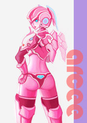 Rule 34 | 1girl, absurdres, arcee, ass, female focus, highres, pink theme, solo, tagme, transformers, white background