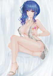 Rule 34 | 1girl, absurdres, azur lane, backless dress, backless outfit, bare shoulders, blue hair, blue nails, breasts, candy, cleavage, dress, earrings, evening gown, food, full body, hair ornament, hairclip, halter dress, halterneck, high heels, highres, isokaze12, jewelry, large breasts, looking at viewer, nail polish, necklace, official alternate costume, pink eyes, plunging neckline, revealing clothes, side ponytail, sidelocks, silver dress, silver footwear, sleeveless, sleeveless dress, solo, st. louis (azur lane), st. louis (luxurious wheels) (azur lane), thighs