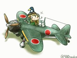 Rule 34 | 10s, 1girl, a6m zero, aircraft, airplane, blonde hair, braid, fairy (kancolle), kantai collection, long hair, simple background, smile, solo, sparkle, tanaka kusao, twin braids, type 0 fighter model 52, vehicle focus, white background, zero (kantai collection)