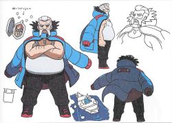 Rule 34 | 1boy, arm hair, arrow (symbol), artist request, avalugg, black footwear, black pants, blue coat, boots, closed eyes, closed mouth, coat, coat on shoulders, creatures (company), crossed arms, facial hair, fat, fat man, from behind, from side, full body, fur-trimmed coat, fur trim, game freak, gen 6 pokemon, grey eyes, grey hair, gym leader, happy, hood, hooded coat, japanese text, jewelry, locket, looking at viewer, male focus, matching hair/eyes, mustache, necklace, nintendo, official art, open mouth, pants, partially colored, pendant, pokemon, pokemon (creature), pokemon xy, profile, raised eyebrow, riding, scan, shiny clothes, shirt, short hair, sleeveless, sleeveless shirt, smile, standing, swimming, teeth, translation request, transparent background, water, white shirt, wulfric&#039;s children (pokemon), wulfric&#039;s wife (pokemon), wulfric (pokemon)