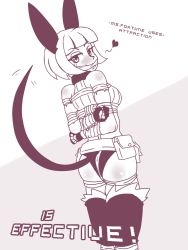 Rule 34 | 1girl, animal ears, ass, ass focus, belt, blush, bob cut, breasts, cat ears, cat tail, heart, highres, lab zero games, looking at viewer, looking back, monochrome, monster girl, ms. fortune (skullgirls), naughty face, pouch, revealing clothes, rope, scar, short hair, sideboob, sketch, skullgirls, smile, tail, text focus, tightsquish, underboob, utility belt
