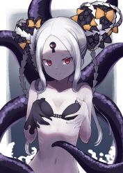 Rule 34 | 1girl, abigail williams (fate), abigail williams (swimsuit foreigner) (fate), abigail williams (swimsuit foreigner) (first ascension) (fate), absurdres, bare shoulders, bikini, black bikini, black bow, bow, breast hold, breasts, closed mouth, collarbone, colored skin, double bun, fate/grand order, fate (series), forehead, hair bun, highres, keyhole, long hair, looking at viewer, micro bikini, multiple bows, navel, orange bow, parted bangs, purple eyes, sidelocks, small breasts, smile, swimsuit, tentacles, third eye, usu (arisu), very long hair, white hair, white skin