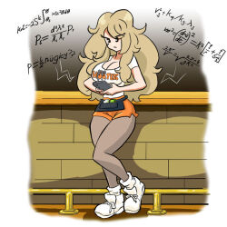 1girl blonde_hair breasts cleavage hooters math mole mole_under_eye stella_(murgoten)