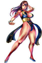 Rule 34 | 1girl, alternate hairstyle, bracelet, braid, breasts, brown hair, capcom, chun-li, cleavage, highres, jewelry, judge (oekaki), long hair, official alternate costume, open mouth, panties, pelvic curtain, simple background, solo, street fighter, street fighter v, thighs, twin braids, underwear, white background