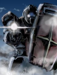 Rule 34 | absurdres, aiming, aiming at viewer, gm (mobile suit), gun, gundam, highres, mecha, mobile suit gundam, robot, shield, stufquin, weapon