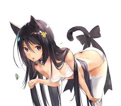 Rule 34 | animal ears, cat ears, cat tail, himuraki mizuha, memories off, memories off innocent fille, non-web source, tail, taira tsukune, thighhighs, underwear, white background, white thighhighs