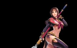 Rule 34 | 1girl, animated, bouncing breasts, braid, braided ponytail, breasts, brown eyes, brown hair, earrings, headband, highres, jewelry, long hair, medium breasts, midriff, namco, navel, pelvic curtain, revealing clothes, seong mi-na, shawl, snk, solo, soul calibur, soulcalibur, soulcalibur vi, tagme, the king of fighters all-stars, thighhighs, underboob, video
