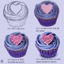 Rule 34 | commentary, english commentary, english text, floortjesart, food, food focus, heart, how to, original, purple background, purple theme, signature, simple background, sweets