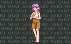 Rule 34 | 1990s (style), 1girl, 2 shot diary 2, animated, animated gif, text background, bare arms, bare shoulders, barefoot, breasts, brown skirt, character name, cup, drinking, drinking glass, facing viewer, fallen down, falling, full body, game cg, looking at viewer, may-be soft, medium breasts, panties, pantyshot, pc98, pink panties, purple hair, retro artstyle, saki (2 shot diary 2), sitting, skirt, small breasts, smile, solo, tagme, underwear, wariza