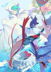 Rule 34 | 1boy, above clouds, artist name, cape, closed mouth, cloud, commentary, creatures (company), day, e volution, english commentary, game freak, gen 1 pokemon, gen 3 pokemon, green eyes, green hair, gyarados, hat, looking to the side, ludicolo, luvdisc, male focus, milotic, nintendo, outdoors, pants, pelipper, pokemon, pokemon (creature), pokemon rse, purple pants, sealeo, smile, wailord, wallace (pokemon), whiscash, white cape, white headwear, wingull