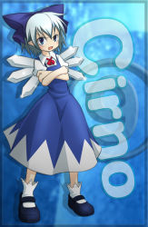 Rule 34 | circled 9, 1girl, cirno, dress, female focus, full body, phantasmagoria of flower view, pointy ears, solo, touhou