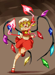 Rule 34 | + +, 1girl, bad id, bad pixiv id, blonde hair, embodiment of scarlet devil, female focus, flandre scarlet, hat, mary janes, open mouth, shibasaki shouji, shoes, skirt, smile, solo, touhou, wings