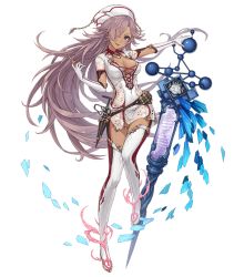 Rule 34 | 1girl, blue eyes, boots, breasts, cinderella (sinoalice), dark-skinned female, dark skin, elbow gloves, full body, gloves, hair over one eye, hat, ji no, large breasts, long hair, looking at viewer, nurse, nurse cap, official art, purple hair, sinoalice, solo, syringe, thigh boots, thighhighs, transparent background, very long hair, white gloves, white thighhighs
