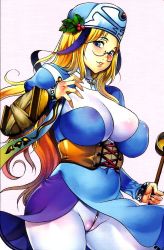 Rule 34 | 1girl, blonde hair, blue eyes, breasts, cameltoe, cleft of venus, f.s., glasses, hat, jewelry, large breasts, long hair, melpha, official art, queen&#039;s blade, solo, tagme