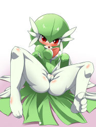 Rule 34 | ass, blush, breasts, cleavage, cleft of venus, covered erect nipples, creatures (company), game freak, gardevoir, gen 3 pokemon, nintendo, pokemon, pokemon (creature), pussy, smile