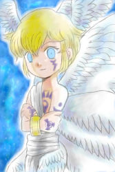 Rule 34 | 00s, angel, blonde hair, blue eyes, digimon, digimon frontier, lowres, lucemon, no humans, wings