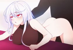 Rule 34 | 1boy, 1girl, animated, animated gif, artist request, closers, doggystyle, hetero, mirae (closers), red eyes, sex, sex from behind, source request, tjaro, white hair