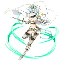 Rule 34 | armpits, bandai namco intertainment, highres, holding, holding sword, holding weapon, official art, shino asada, sinon, solo, sword, sword art online, sword art online: memory defrag, transparent background, weapon