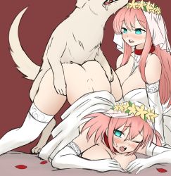 Rule 34 | 2girls, ass, bestiality, doggystyle, highres, mother and daughter, multiple girls, nika, original, pink hair, sex, sex from behind