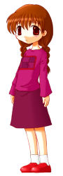 Rule 34 | 1girl, arms at sides, braid, madotsuki, purple skirt, skirt, solo, syam i, twin braids, yume nikki