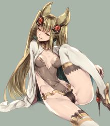 Rule 34 | 10s, 1girl, animal ears, breasts, brown eyes, brown hair, cameltoe, cape, covered navel, erune, granblue fantasy, hair ornament, high heels, leg lift, leotard, long hair, metera (granblue fantasy), natsuhiko, simple background, sitting, small breasts, smile, solo, stiletto heels, thighhighs, twintails, very long hair, white thighhighs