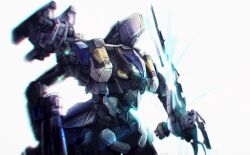 Rule 34 | armored core, armored core 6, energy sword, gun, highres, laser, mecha, no humans, robot, sword, v.iv rusty, weapon