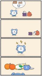 Rule 34 | &gt; &lt;, ..., 4koma, 4others, absurdres, alarm clock, bird, blue bow, boros (ouro kronii), bow, cardboard, chibi, clock, comic, commentary, cup, english commentary, food, fruit, halo, hide and seek, highres, hololive, hololive english, jumping, kotori (takanashi kiara), kronie (ouro kronii), mpien, mug, multiple others, octopus, orange (fruit), plate, silent comic, snake, solid circle eyes, speech bubble, subway (company), takodachi (ninomae ina&#039;nis), virtual youtuber, white snake
