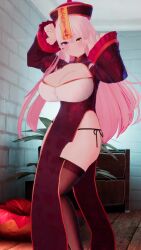 Rule 34 | 1girl, 3d, animated, bouncing breasts, breasts, cleavage, cornelia vr, dancing, highres, huge breasts, long hair, pink hair, red eyes, solo, tagme, thighs, video, vrchat, yellow eyes