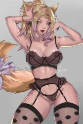 Rule 34 | 1girl, absurdres, animal, aqua eyes, ass, bad source, bikini, blonde hair, blue eyes, bra, breasts, cat, cleft of venus, covered erect nipples, cuffs, female pubic hair, final fantasy, final fantasy xiv, freckles, garter belt, heterochromia, highres, large breasts, lingerie, mark, markings, miqo&#039;te, navel, panties, pubic hair, pussy, ribbon, see-through, see-through bra, see-through panties, self-upload, smile, solo, stomach, strapless, striped, swimsuit, tail, thighhighs, thighs, underwear, warrior of light (ff14), whiskers