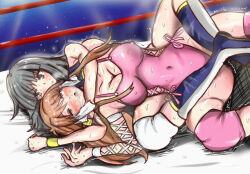 Rule 34 | 2girls, artist request, catfight, minami toshimi, multiple girls, ryona, submission hold, tagme, tears, wrestle angels, wrestling, wrestling outfit, wrestling ring