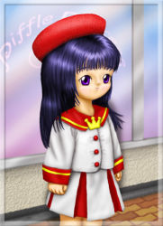 Rule 34 | angelic layer, black hair, kobayashi hatoko, purple hair, school uniform, serafuku