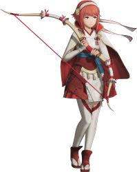Rule 34 | 1girl, 3d, armor, bow, bow (weapon), breasts, bridal gauntlets, cape, capelet, fire emblem, fire emblem fates, fire emblem warriors, full body, hairband, highres, holding, holding bow (weapon), holding weapon, japanese clothes, lips, looking away, medium breasts, nintendo, official art, pink hair, red eyes, sakura (fire emblem), short hair, skirt, solo, standing, thighhighs, transparent background, weapon, white thighhighs